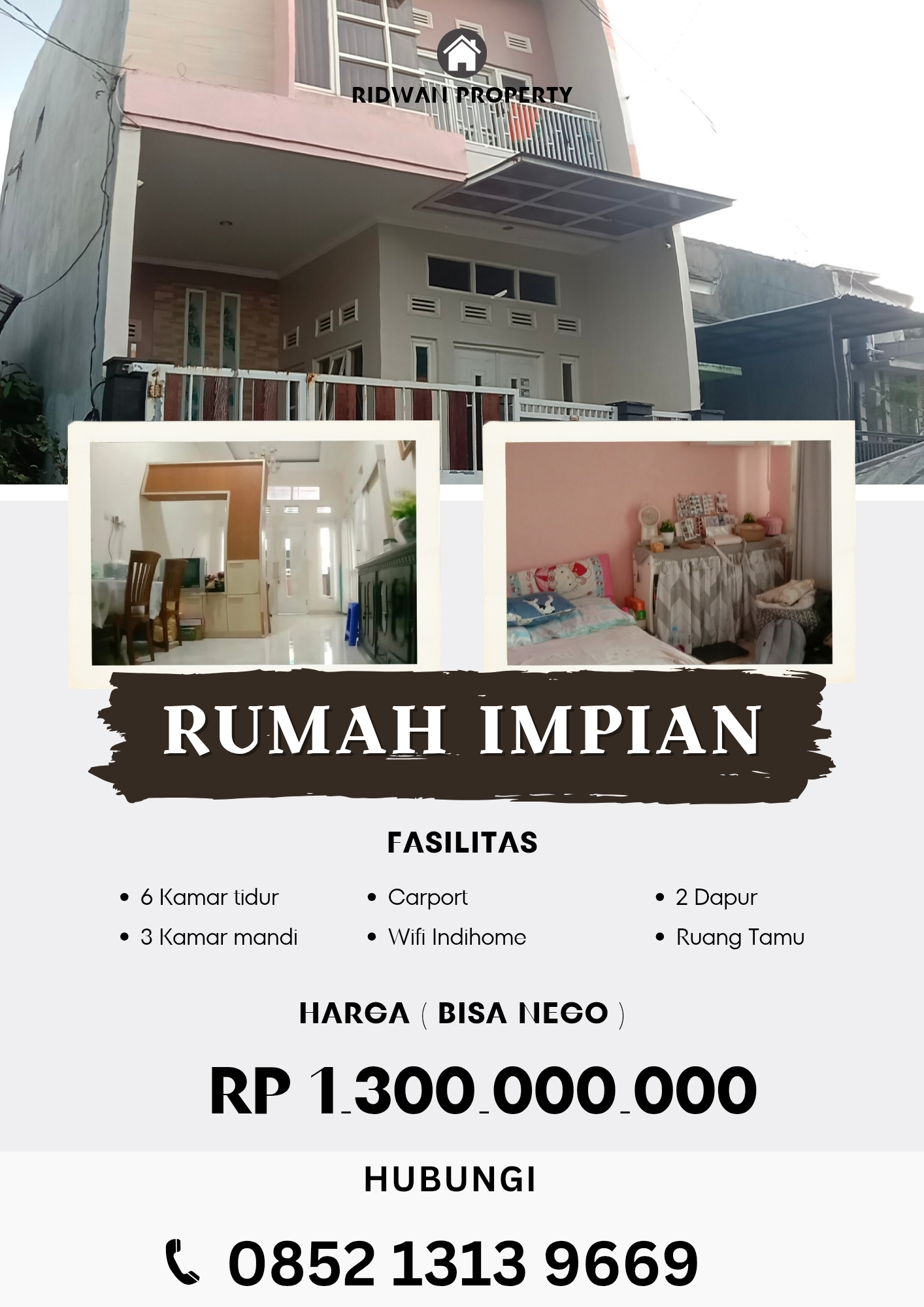 Properti terdaftar untuk dijual atau disewa - Dijual Rumah Siap Huni Dan Strategis Area Merjosari Kota Malang